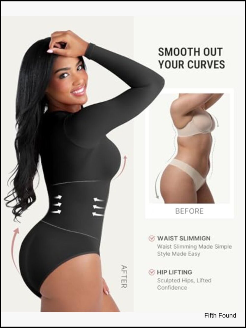 Seamless Long Sleeve Bodysuit Shapewear Tummy Control Compression Shirt - Picture 4 of 7